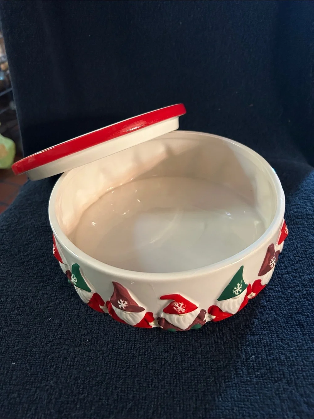 Peppermint & Pine Festive Gnome Ceramic Treat Jar with Lid